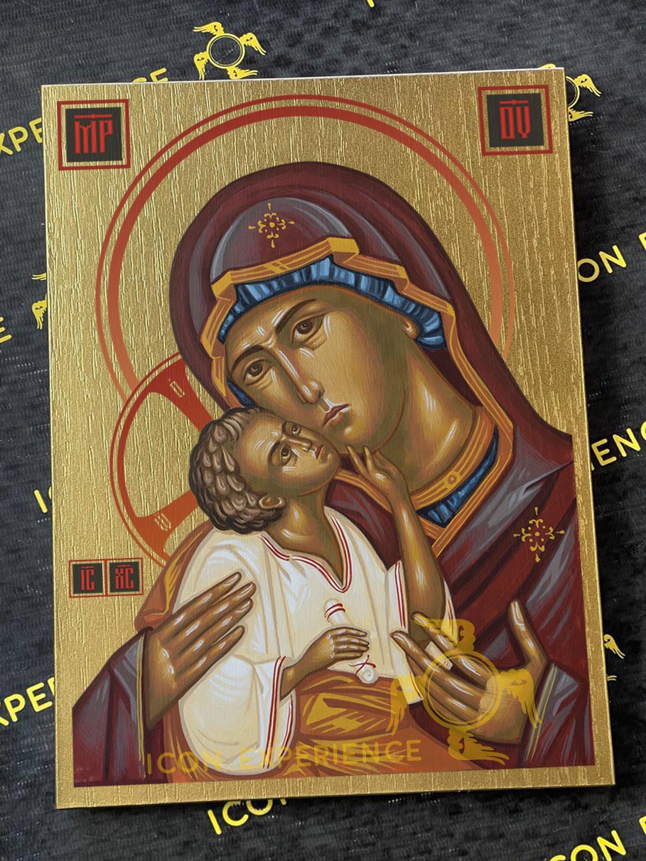 Holy Virgin Mary of Sweet Kissing Byzantine Iconography Christian Art Gift