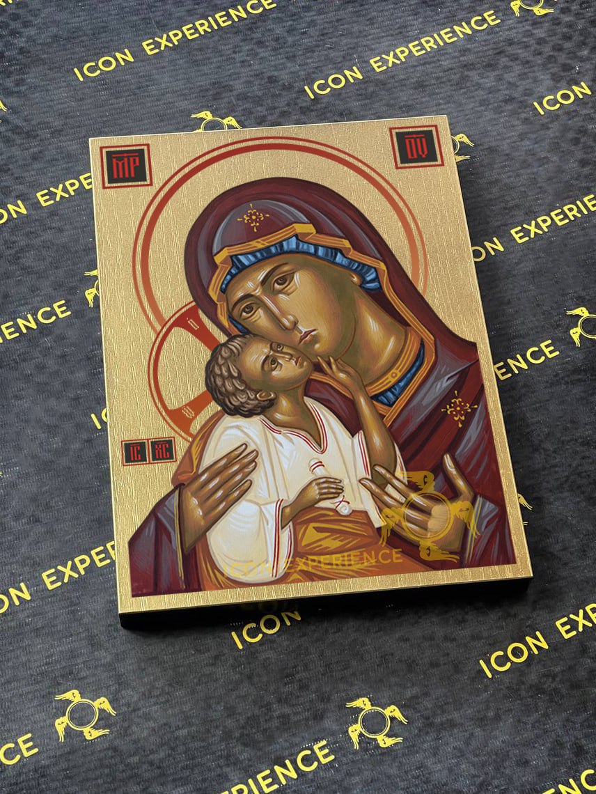 Holy Virgin Mary of Sweet Kissing Byzantine Iconography Christian Art Gift