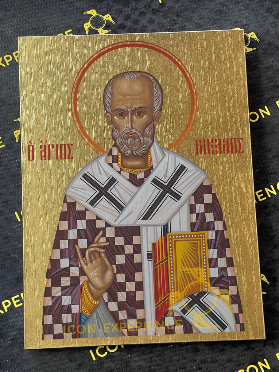 Saint Nicholas Byzantine Iconography Christian Art Gift