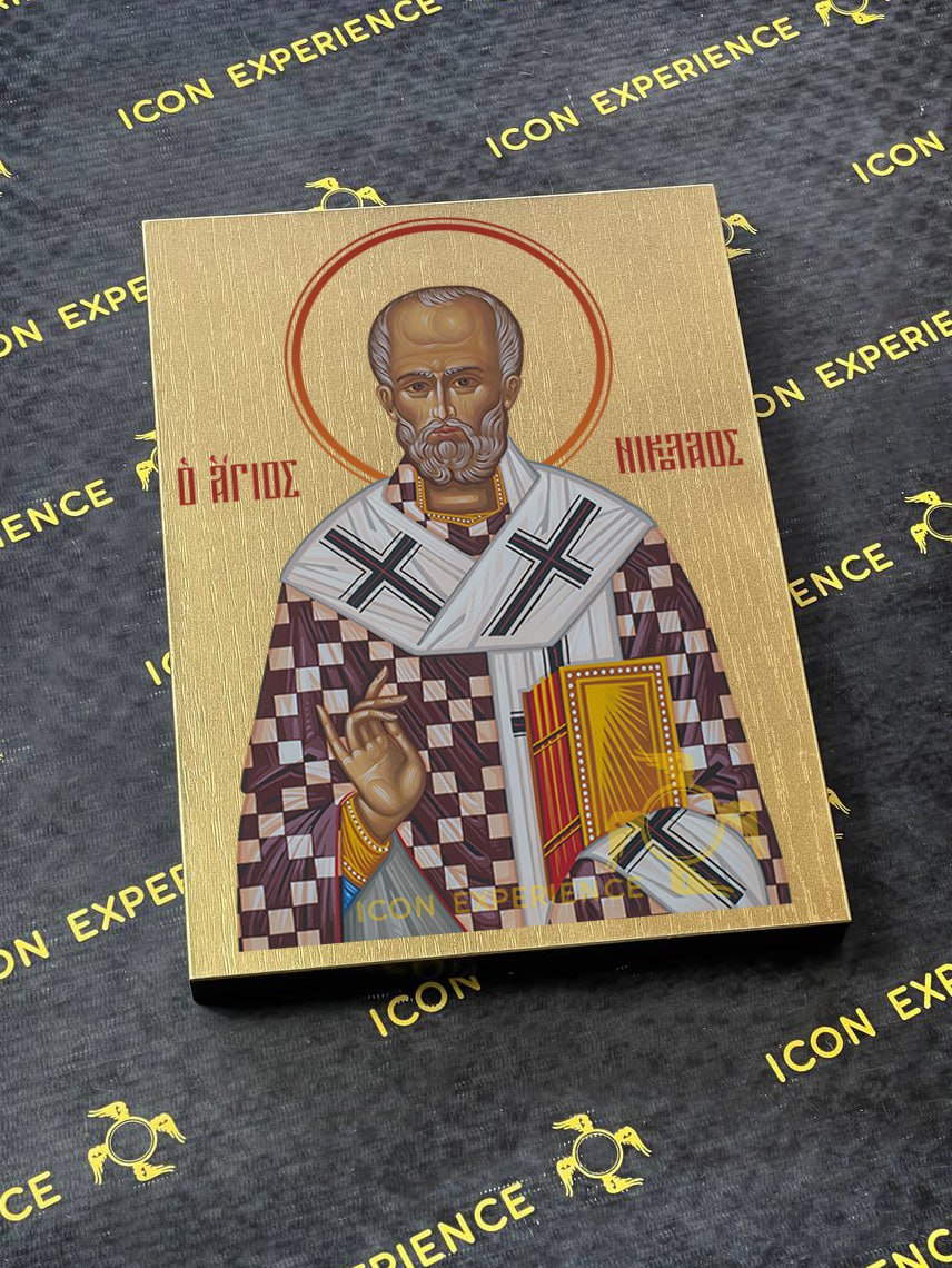 Saint Nicholas Byzantine Iconography Christian Art Gift