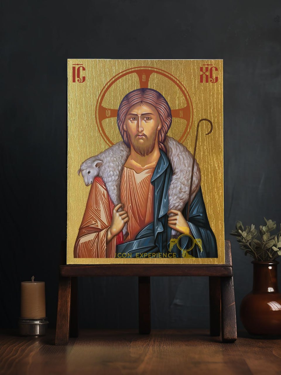 Jesus Christ the Good Shepherd Byzantine Iconography Christian Art Gift