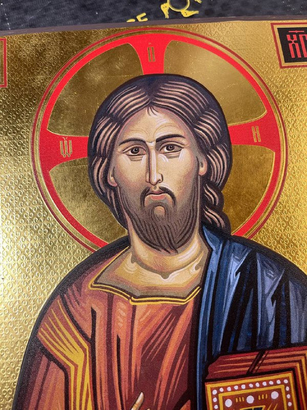 Jesus Christ Pantocrator, Premium Replica with real gold