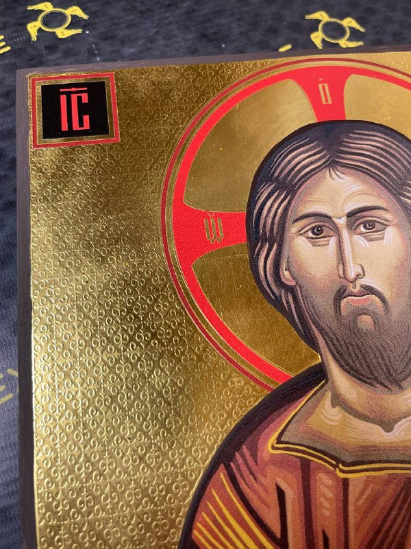 Jesus Christ Pantocrator, Premium Replica with real gold