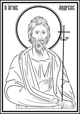 Saint Andrew Apsotle Digital Line Art Sketch