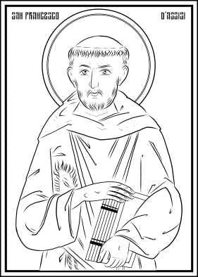 Saint Francis of Assisi Digital Line Art Sketch