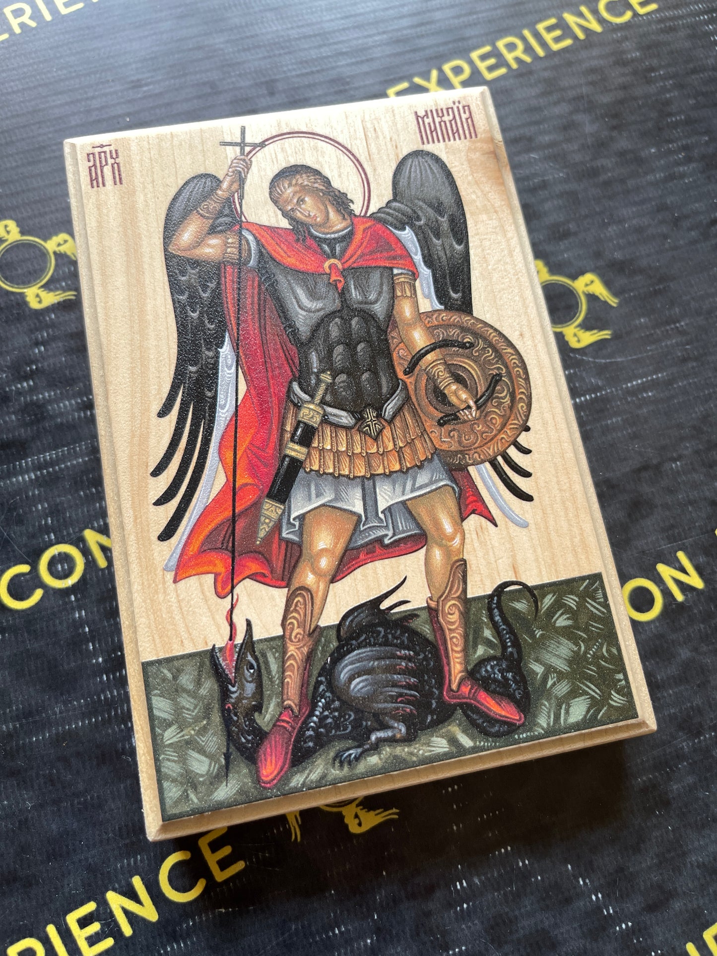 Saint Archangel Michael, Printed icon on wood