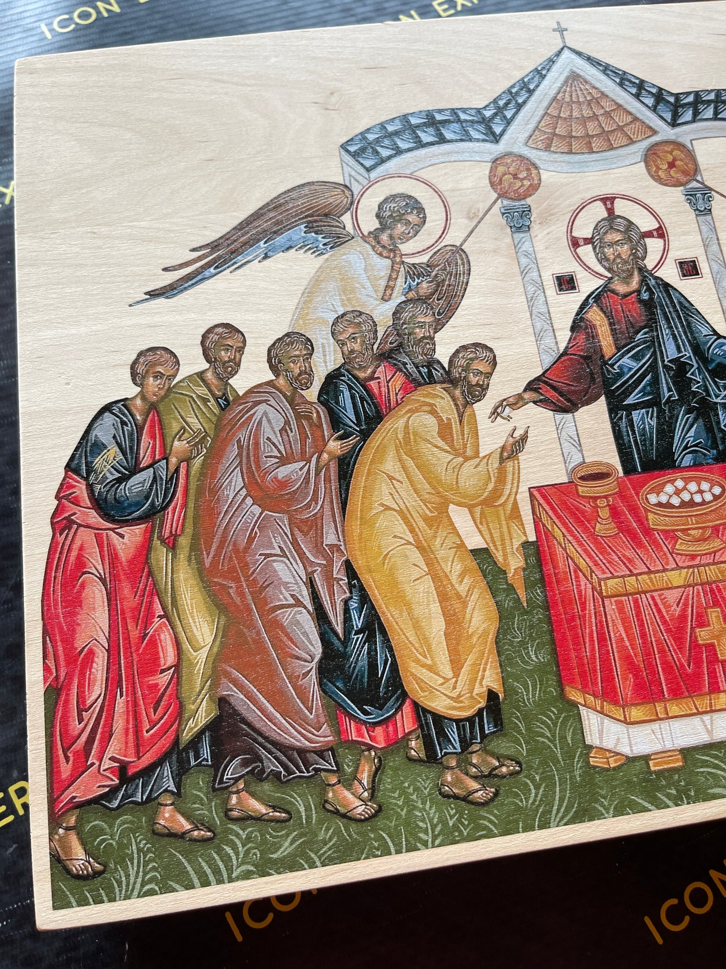 The Holy Communion, Printed icon on wood