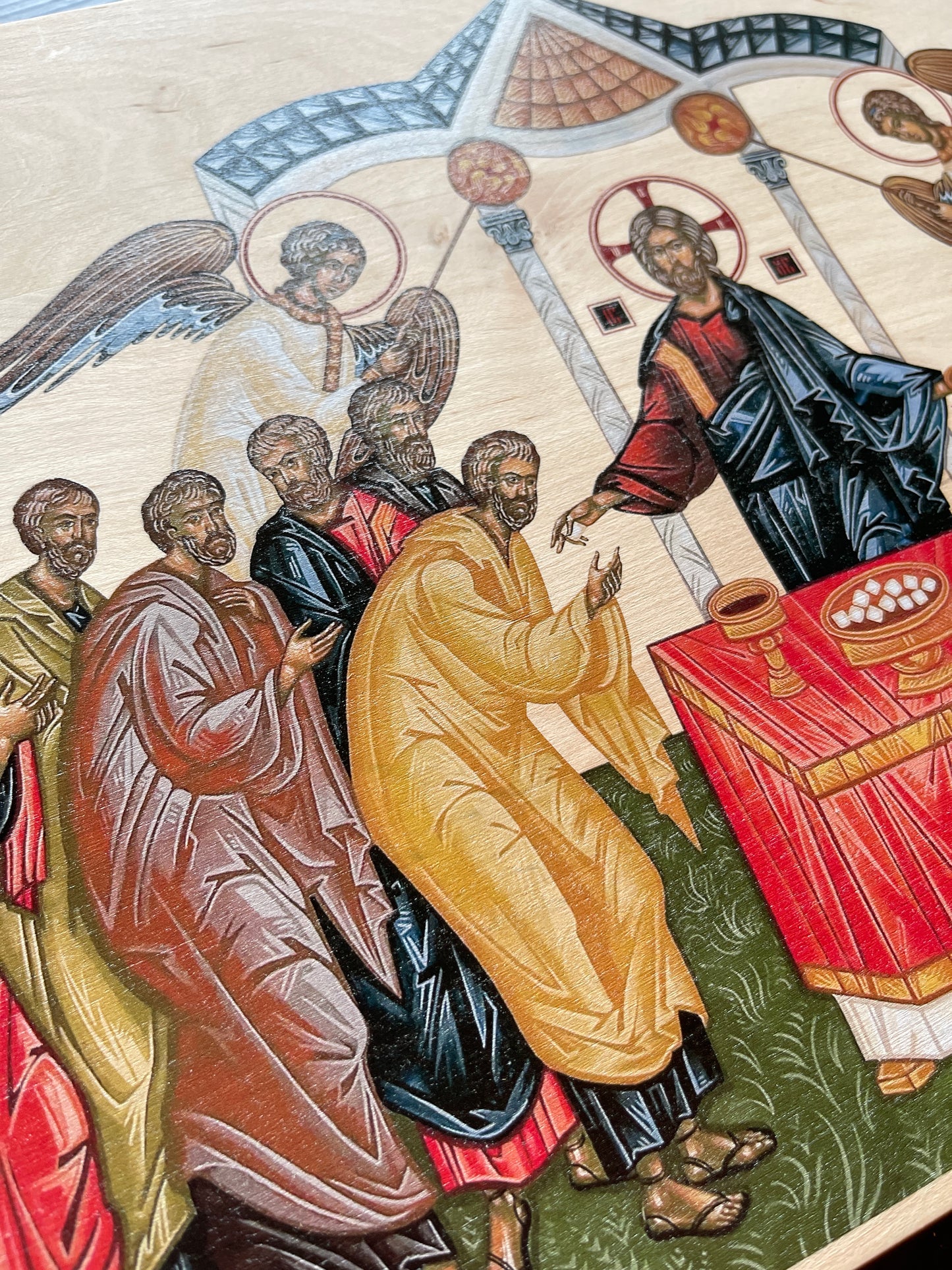 The Holy Communion, Printed icon on wood