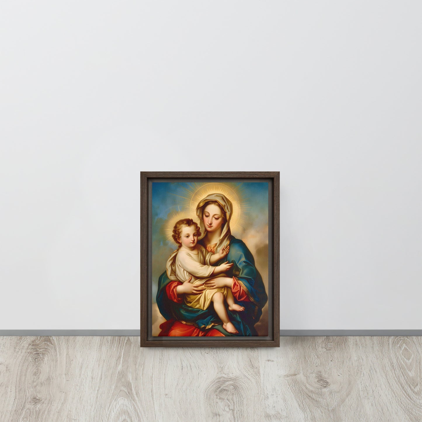 The Virgin Mary with Jesus / Framed canvas