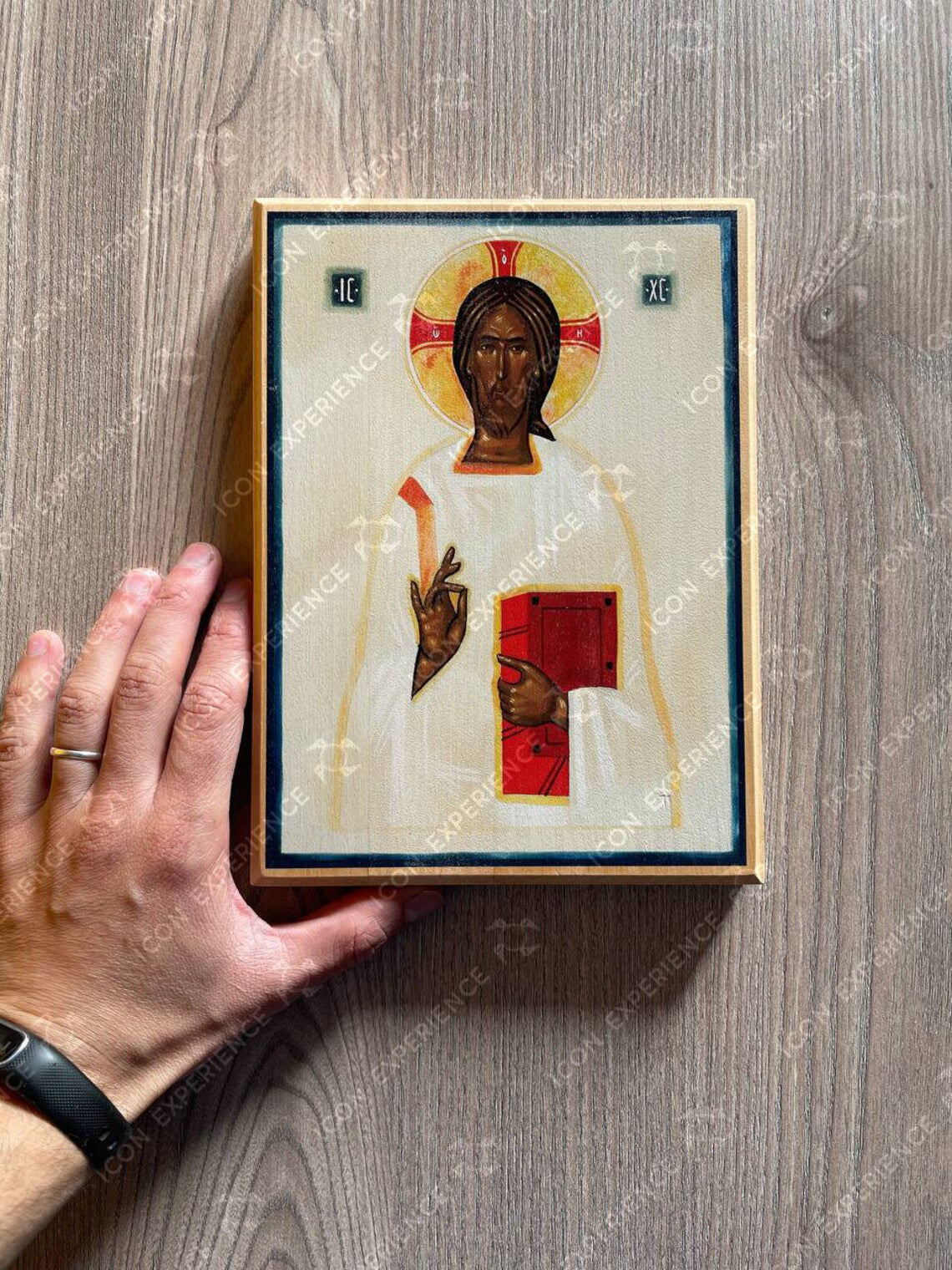 Jesucristo Pantocrátor, Icono impreso sobre madera