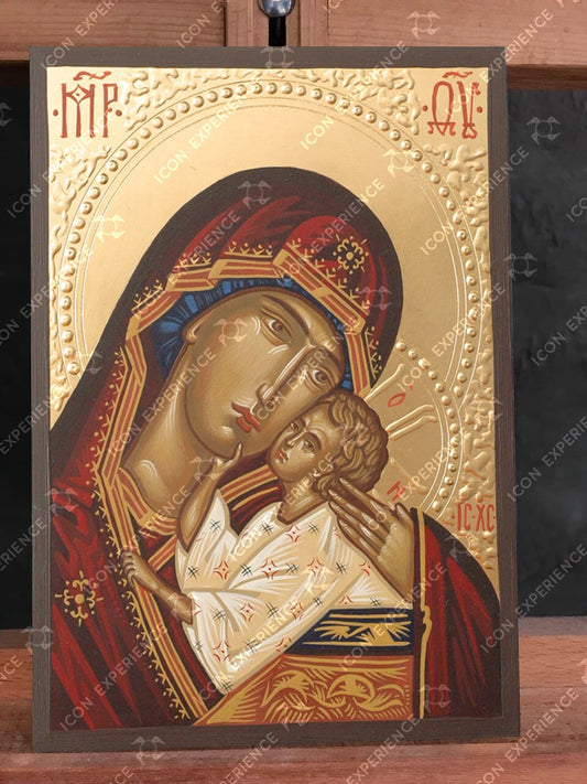 Virgin Mary Eleusa, Handpainted icon