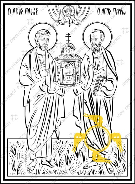 Saint Peter and Paul apostles Digital Line Art Sketch