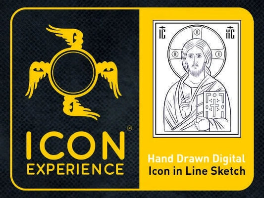 Jesus Christ Pantocrator of Sinai Monastery Digital Line Art Sketch