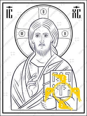 Jesus Christ Pantocrator of Sinai Monastery Digital Line Art Sketch