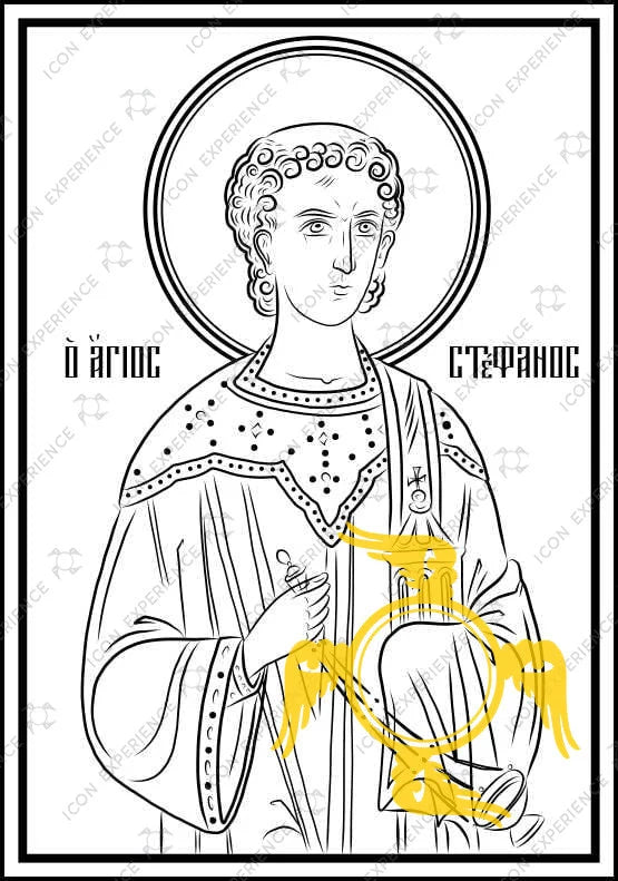 Saint Stephen the First Martyr Digital Line Art Sketch