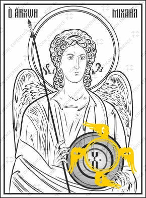 Archangel Michael Digital Line Art Sketch