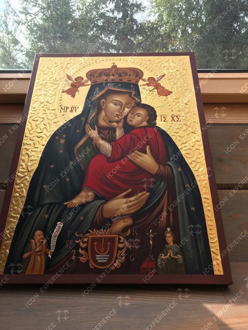 Holy icon of Theotokos of Sambor, Handpainted icon