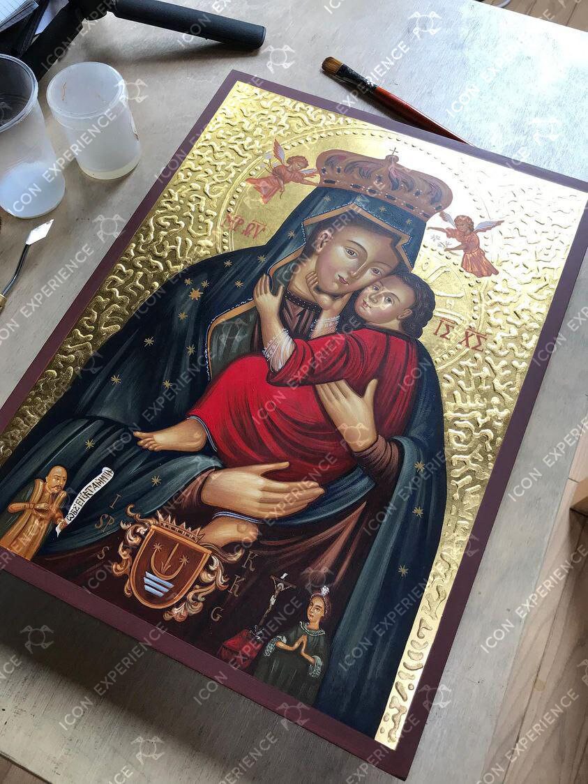 Holy icon of Theotokos of Sambor, Handpainted icon