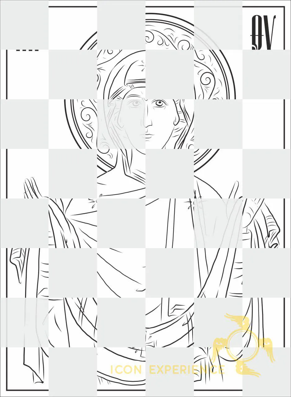 Intercession of Theotokos Digital Line Art Sketch