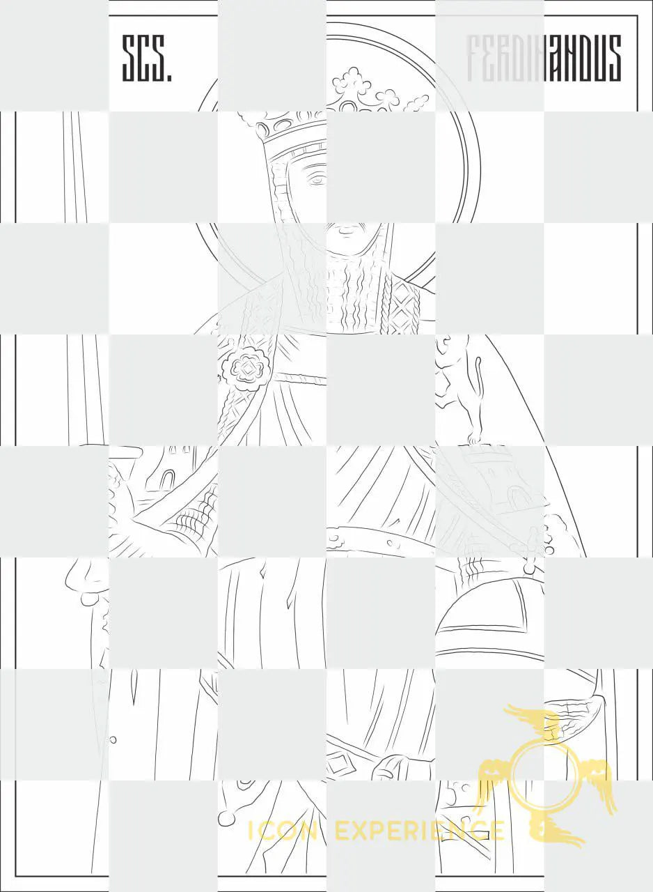 Saint Ferdinand of Castile Digital Line Art Sketch