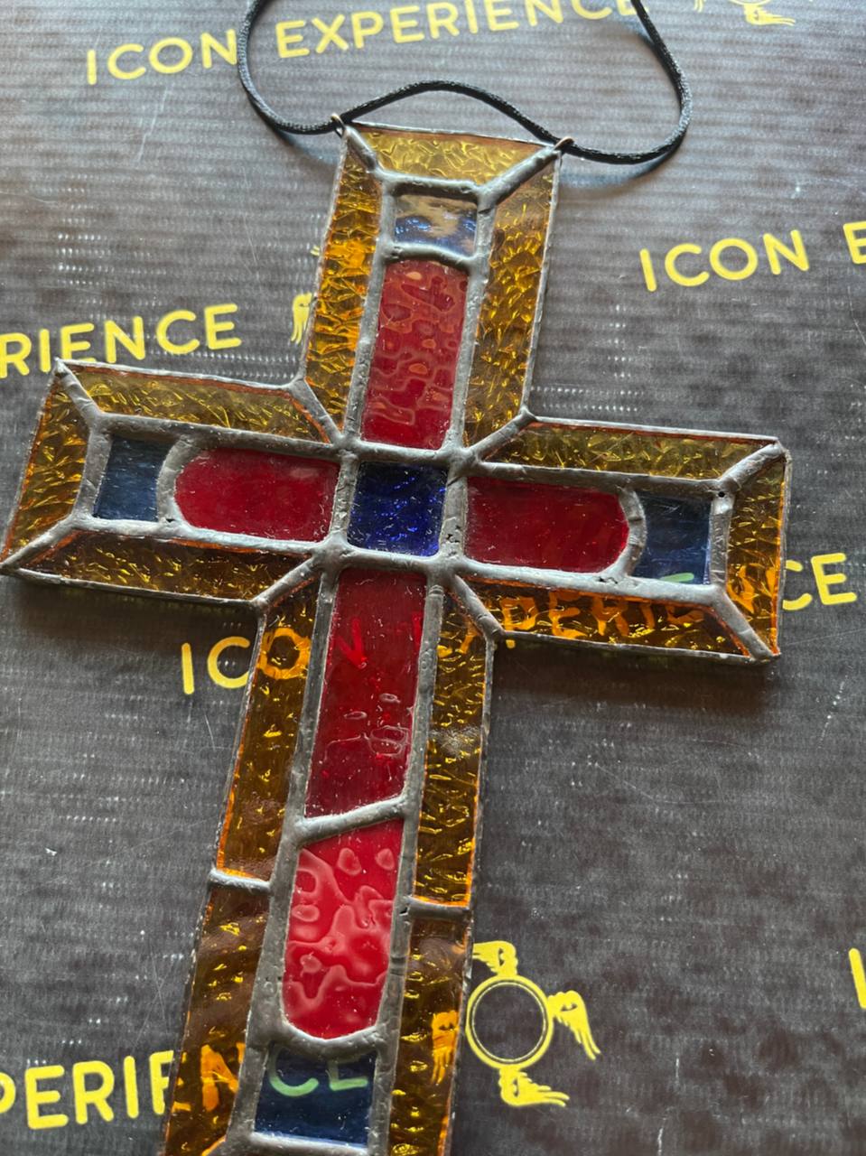 Handmade Stained Glass Cross Suncatcher