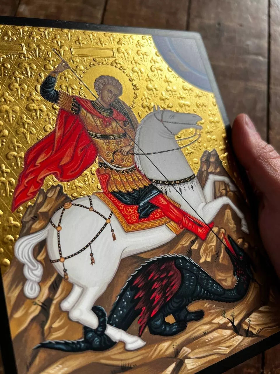 Saint George the Great Martyr Premium Replica with real gold Ready to ship!