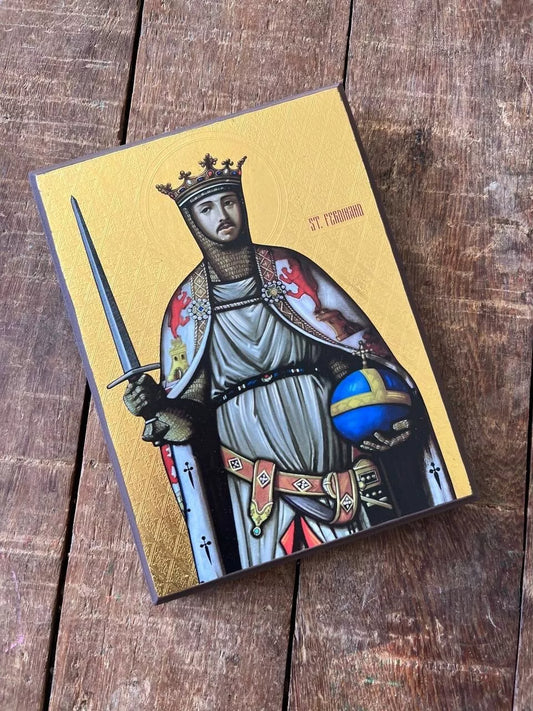 Saint Ferdinand Premium Replica with real gold 15x20cm Ready to ship!