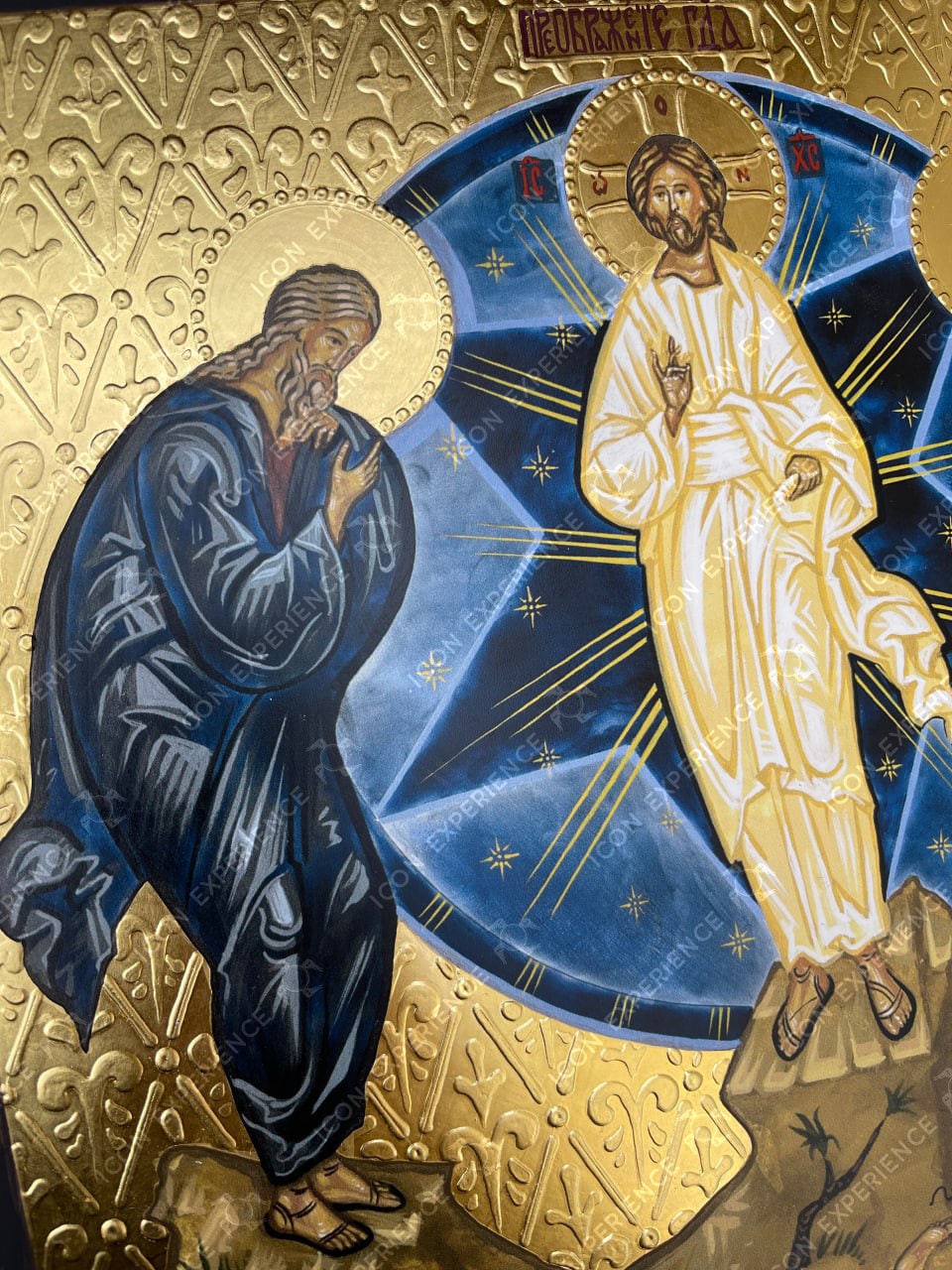 Handpainted icon of Transfiguration of Jesus Christ