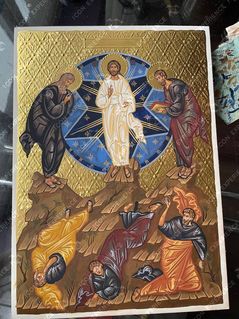 Handpainted icon of Transfiguration of Jesus Christ