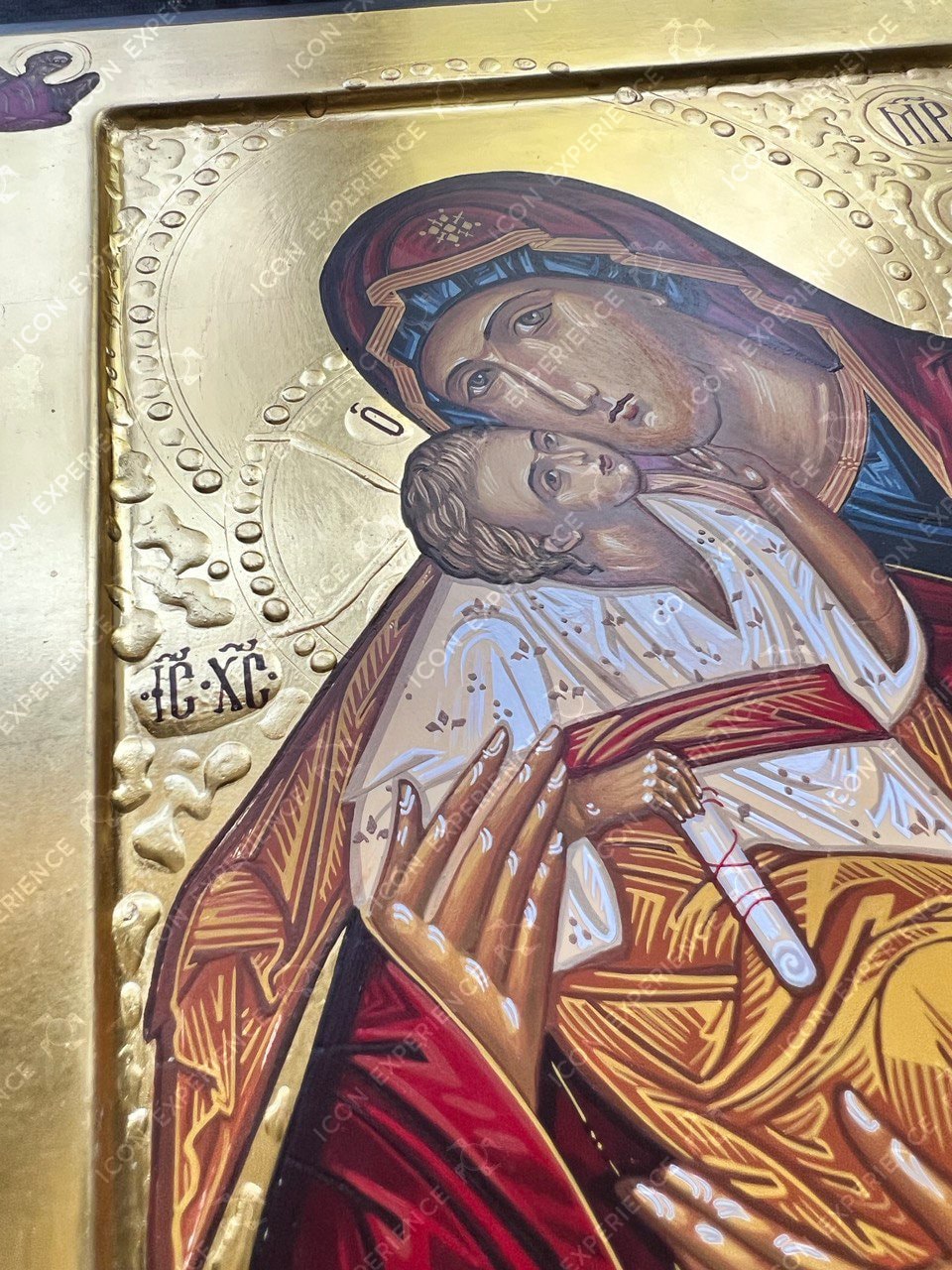 Saint Virgin Mary with Baby Jesus Handpainted Icon, Byzantine Icon, Religious Icons Catholic Art Home Decor, Family Gift